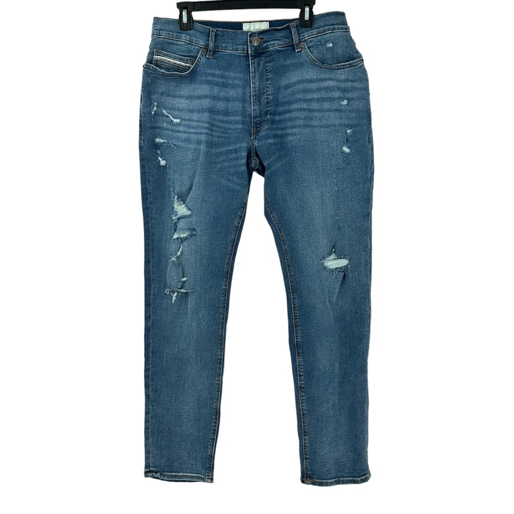 Sun & Stone Men’s Distressed Skinny Fit Medium Wash Arid Blue Jeans Size 34